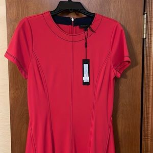 Flattering Donna Karen Dress with seam detail & handkerchief hem